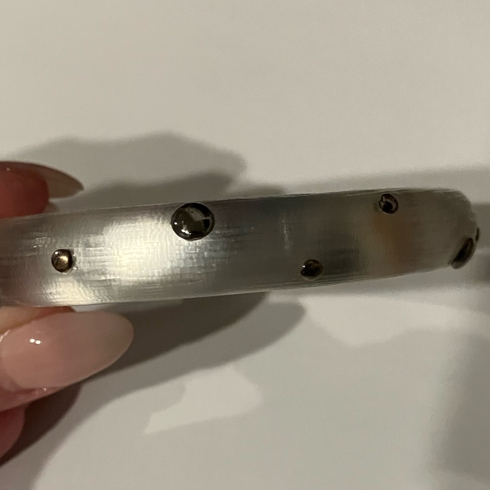 Vintage ALEXIS BITTAR Silver Lucite Magnetic Bracelet